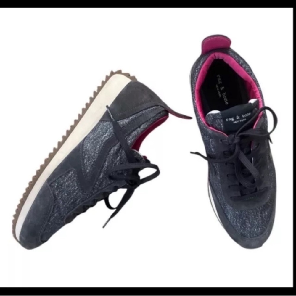 Rag & Bone Retro Runner Recycled Materials Suede Women Sneakers Size 38/ 8 Retro